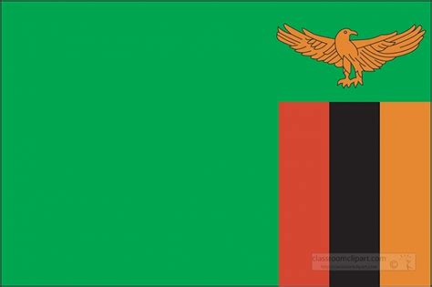 Zambia flag flat design clipart - Classroom Clipart