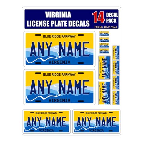 Personalized Virginia License Plate Decals Stickers Version - Etsy