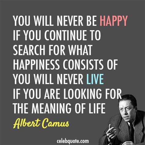 Albert Camus Quote (About meaning of life life happy happiness)