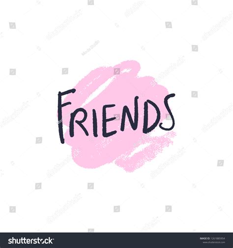 Hand Lettered Friends Text Logo Type Stock Vector (Royalty Free ...