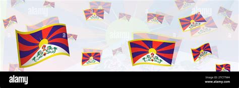 Tibet flag-themed abstract design on a banner. Abstract background ...