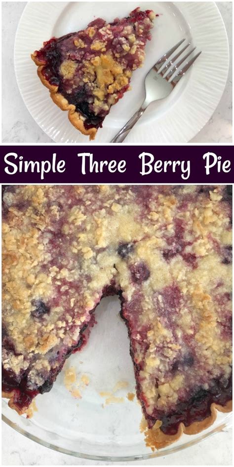 Simple Three Berry Pie with Crumb Topping - Recipe Girl®