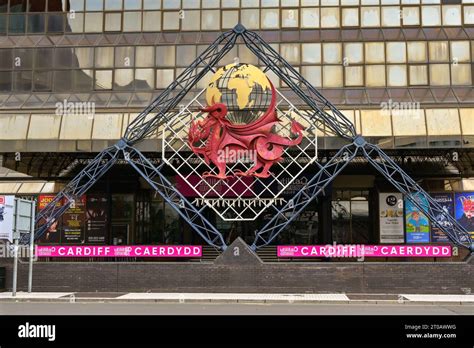 Cardiff, Wales - 1 October 2023: Sign outside the Utilita Arena concert ...