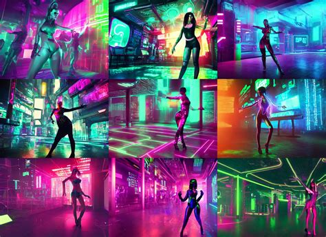Cyberpunk woman dancing, neon nightclub, crowded | Stable Diffusion | OpenArt