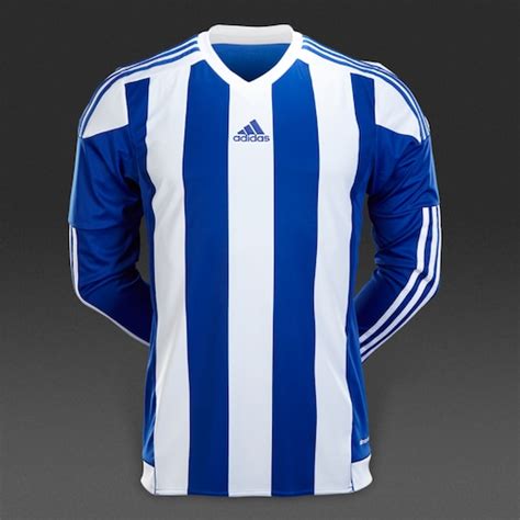 Mens Football Teamwear - adidas Striped 15 Long Sleeve Jersey - Bold ...