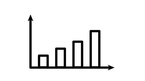 Animated illustration of Bar graph rising. Profit diagram concept of finance, business, positive ...