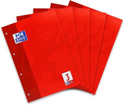 OXFORD School Worksheet Pad Pack of 5 DIN A4 Line Style 3 (3rd Grade) Red - Worksheets Library