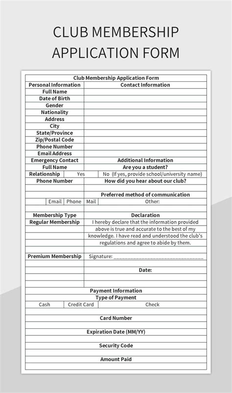 Fitness Club Membership Fee Tracking Record Form Excel Template And ...