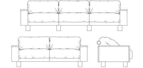 Sofa Side Elevation Cad Block