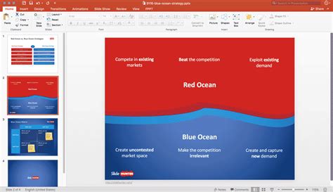 Free Blue Ocean Strategy PowerPoint Template - Free PowerPoint Templates - SlideHunter.com