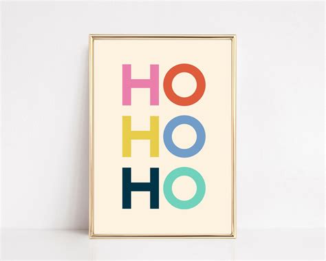 Christmas Print Ho Ho Ho Colorful Christmas Decor - Etsy