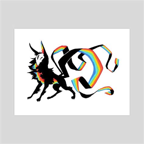 Rainbow Ribbon Kitsune Print, an art print by Diana Chan in 2022 | Art ...