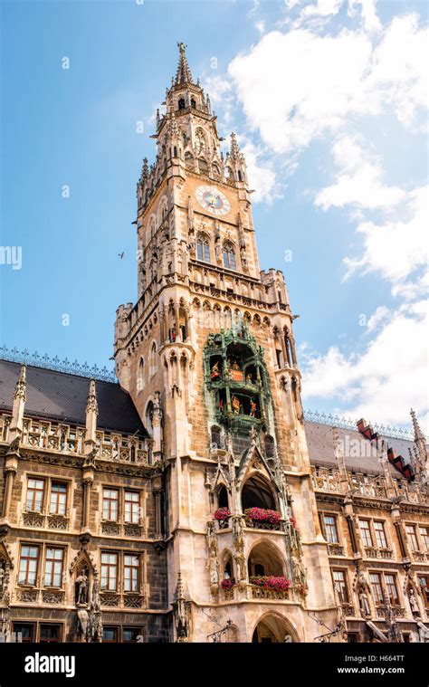 Main clock tower in Munich Stock Photo - Alamy