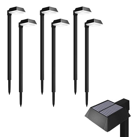 Sunco 6 Pack Solar Sidewalk Lights Outdoor Super Bright Selectable ...