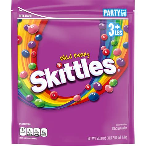 SKITTLES Wild Berry Candy Party Size Bag, 50 oz. - Walmart.com ...