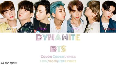 BTS (방탄소년단) — DYNAMITE — (Color Coded Lyrics) — (Eng/Esp Lyrics) - YouTube