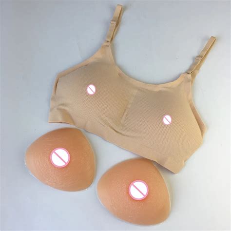 500g A cup boobs crossdresser fake breast form silicone prosthesis with ...