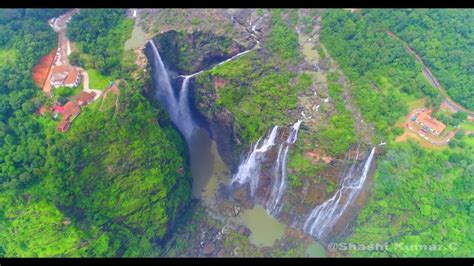 Jog Falls Aerial View - YouTube