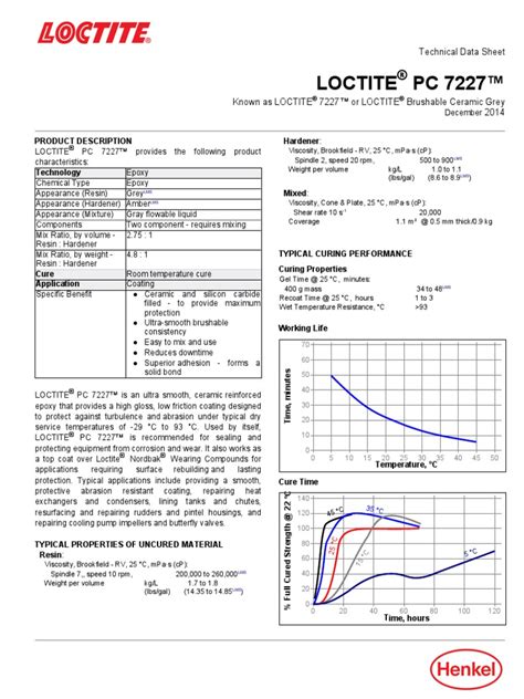 Loctite PC 7227™: Technical Data Sheet | PDF | Epoxy | Viscosity