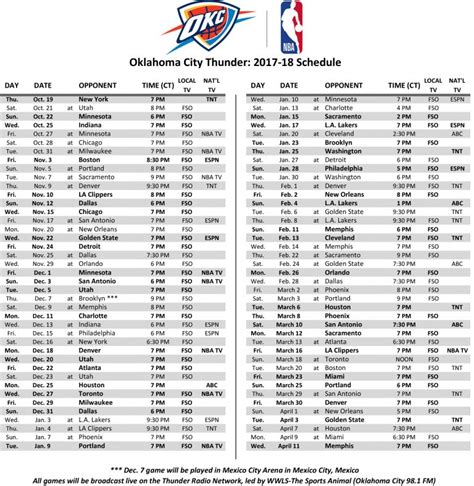 Okc Thunder Printable Schedule 2021 19 PrintableSchedule | Printable ...