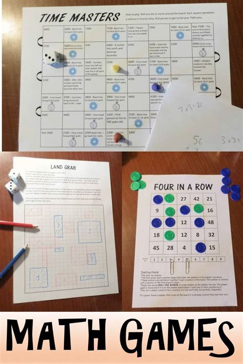 Math Games For Middle School Printable