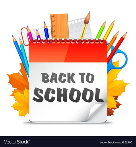 Back to school calendar Royalty Free Vector Image