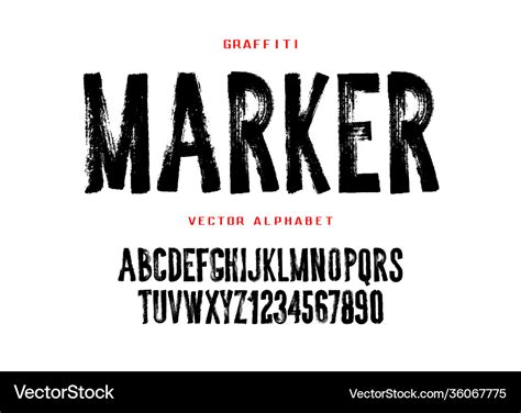 Graffiti marker font design hand drawn style Vector Image