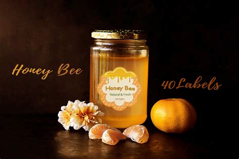 40 Honey Jar Labels PNG (254285) | Labels | Design Bundles