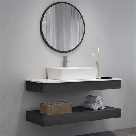 Modern 24" Floating Wall-Mount Single Bathroom Vanity Set | Floating bathroom vanities, Bathroom ...