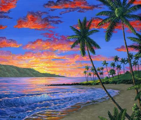 Kapalua Bay Beach at Sunset Painting - My Paintings