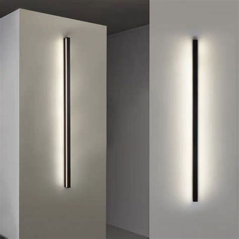 Linear Flush Mount Wall Sconce Simplicity Metal Hallway LED Wall Mount Light in Black - 110V ...