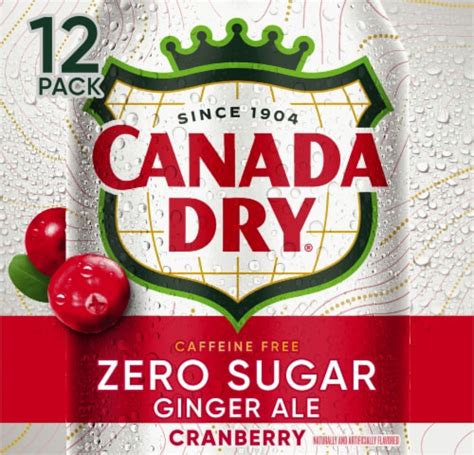 Canada Dry Zero Sugar Cranberry Ginger Ale Soda Cans, 12 pk / 12 fl oz ...