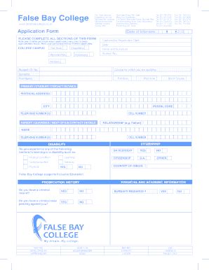 False Bay College Bursary Application Form 2020-2024 - Fill and Sign ...