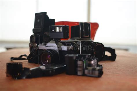 Vintage Photography Class Cameras 35 Mm and 120 Old Camera Stock Image - Image of vintage ...