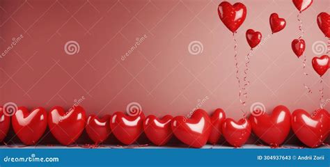 Red Heart Balloons Against Pink Background Stock Image - Image of ...