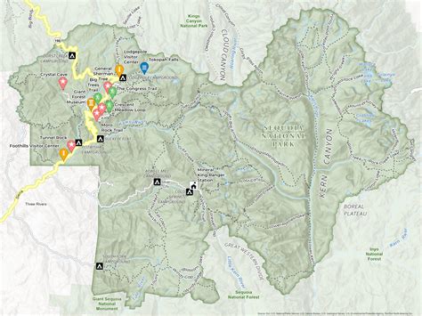 Sequoia National Park Map - GIS Geography