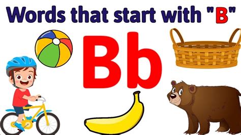 B Words | Writing letter B | B words for kids | Capital letter B ...