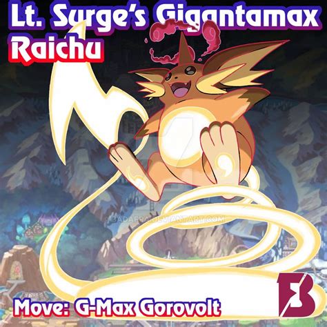 Gigantamax Raichu by badafra on DeviantArt Pokemon Fake, Pokemon Gym, Mega Pokemon, Pokemon ...