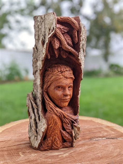 Wood Nymph Cottonwood Bark Carving - Etsy