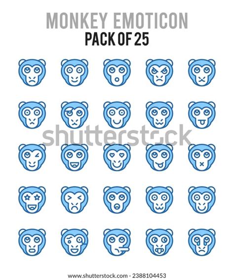 25 Monkey Emoticon Icons Pack Vector Stock Vector (Royalty Free) 2388104453 | Shutterstock