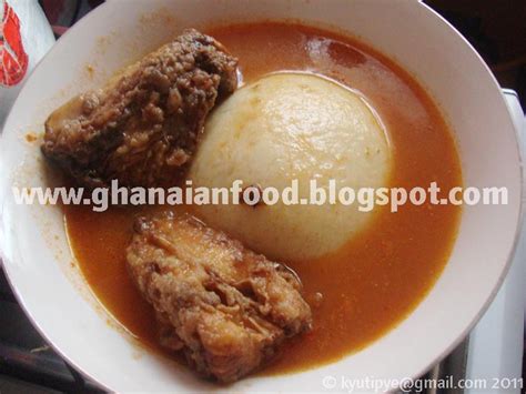 Ghanaian Food: Yam Fufu with Fresh Fish Soup