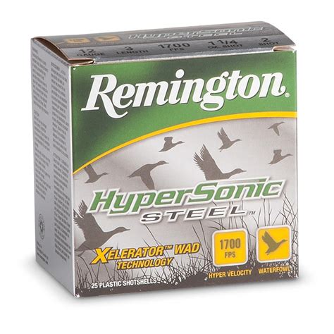 25 rounds Remington 3" HyperSonic Steel 1 1/4-oz. 12 Gauge Shotshells ...