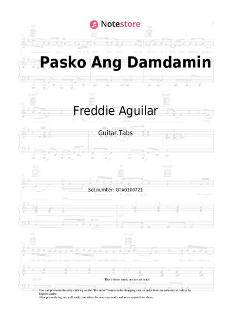 Pasko Ang Damdamin tabs guitar Freddie Aguilar in Note-Store.com | Guitar.Tabs SKU GTA0100721