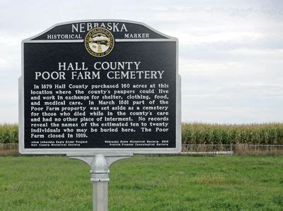 Nebraska Historical Marker: Hall County Poor Farm Cemetery - E Nebraska ...