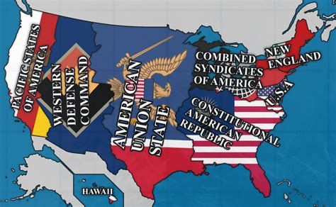 map of the Second American Civil War : krtheworldsetfree