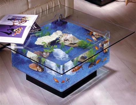 Square Glass Aquarium Coffee Table Living Room Fish Tank Table ...