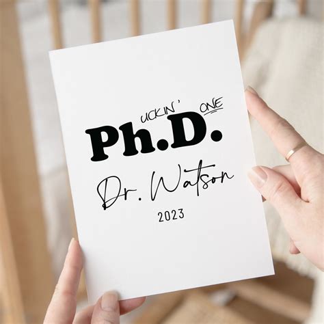 Phd Graduation Gift, Phd Graduation Card, Phucking Done Card, Funny ...