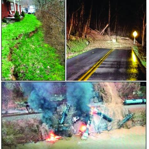 Landslide head scarp threatening a home in Floyd County (upper left ...