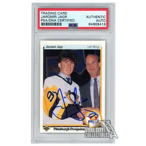 Jaromir Jagr 1990-91 Upper Deck Autograph Rookie Card #356 PSA/DNA ...