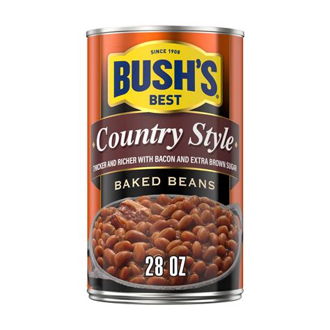 Bush's Country Style Baked Beans, Canned Beans, 28 oz Can - Walmart.com